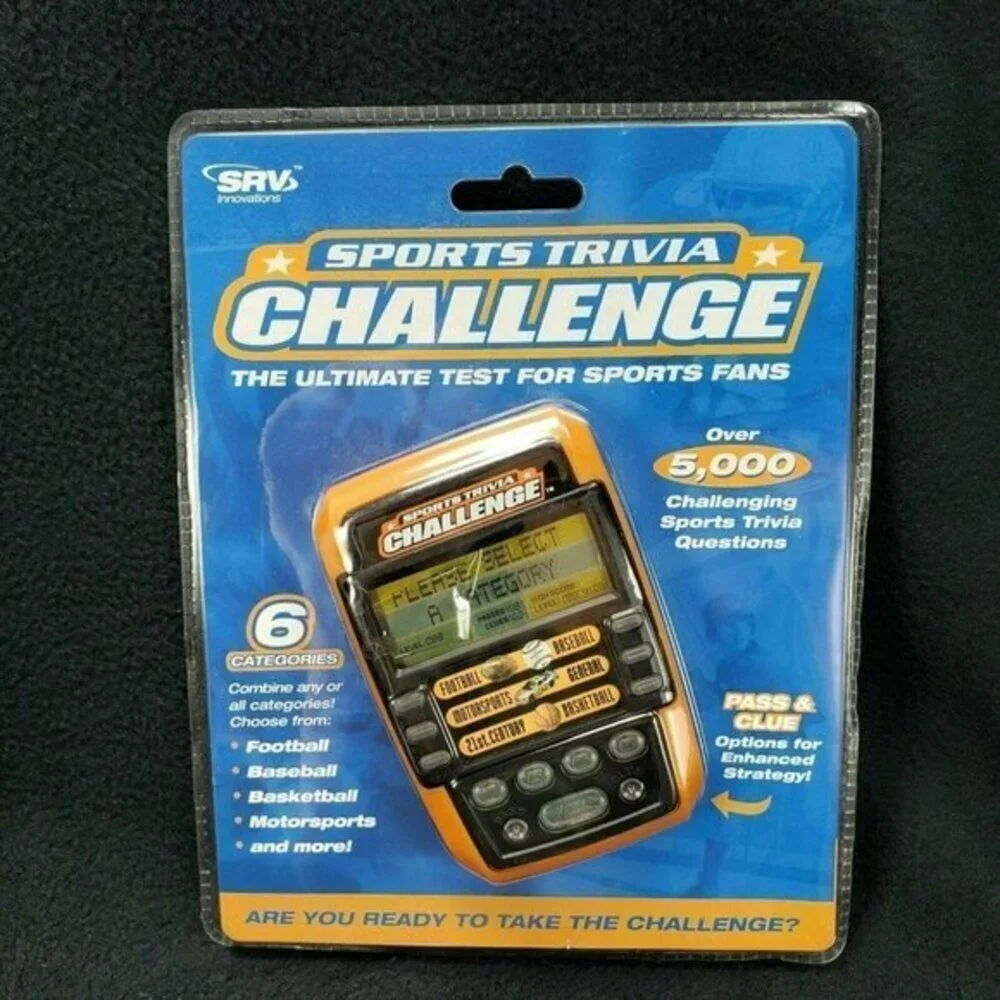 Sports Trivia Challenge Game Handheld Baseball Football Basketball Lrg Print New